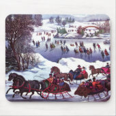 Vintage Weihnachtsgeschenke im Winter Mousepad (Vorne)