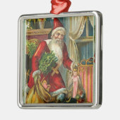 Vintage Weihnachtsgeschenke Silbernes Ornament (Links)