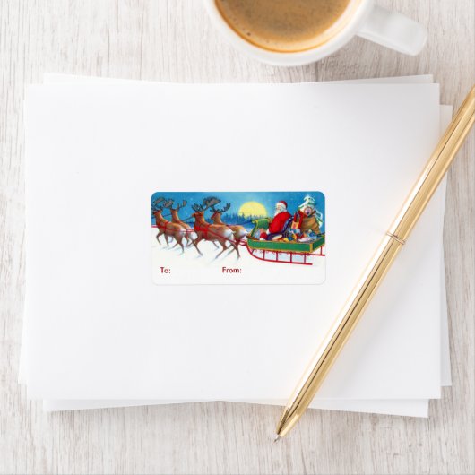 Vintage Weihnachtsgeschenke Tags Adressaufkleber (Insitu)