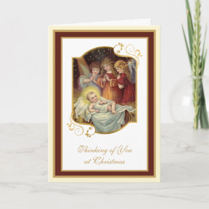 Vintage-Weihnachtsgeschichte Jesus religiöse Engel Karte