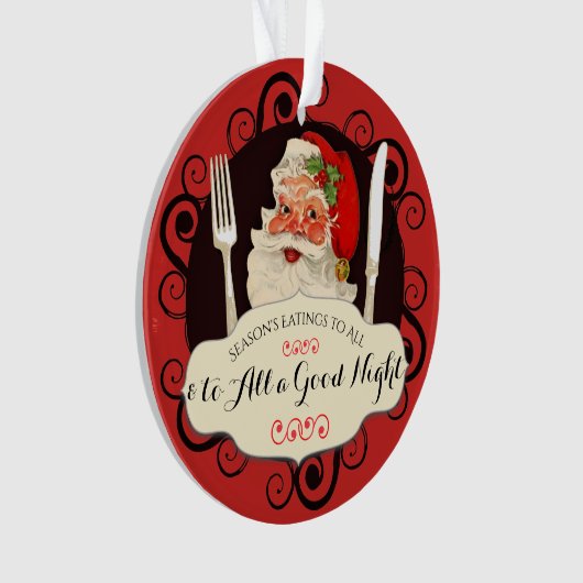 Vintage Weihnachtsgeschirr Feinschmecker Weihnacht Ornament (Vorderseite)