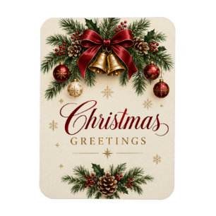 Vintage-Weihnachtsglocke Kiefernzweig Weihnachtsst Magnet