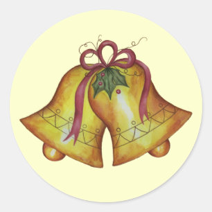 Vintage-Weihnachtsglocken-Aufkleber Runder Aufkleber