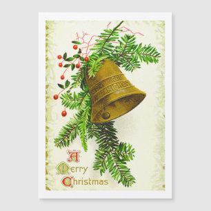 Vintage-Weihnachtsglocken-Feiertagskarte Magnetkarte