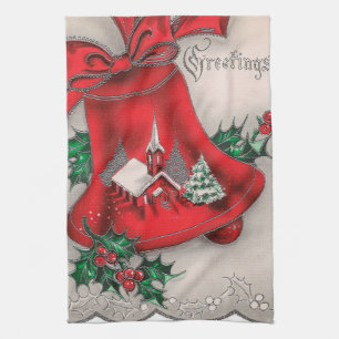 Vintage-Weihnachtsglocken-Küchentuch Handtuch