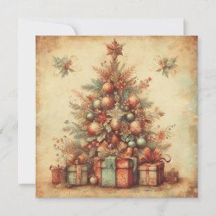 Vintage-Weihnachtsglückwunschkarte Feiertagskarte