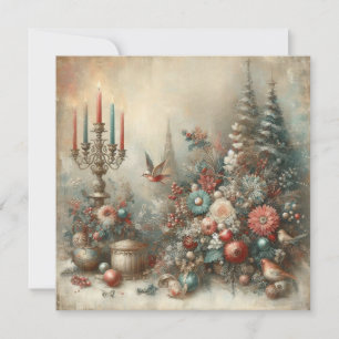 Vintage-Weihnachtsglückwunschkarte Feiertagskarte