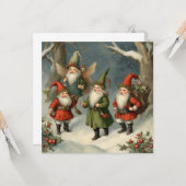 Vintage Weihnachtsgnomen der Märchen im Wald Karte (Vorderseite/Rückseite Beispiel)