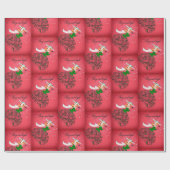 Vintage Weihnachtsgrün Glitzer Schal Mädchen Geschenkpapier (Flach)