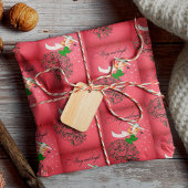 Vintage Weihnachtsgrün Glitzer Schal Mädchen Geschenkpapier