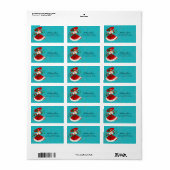 Vintage Weihnachtsgrün Glocken Rote Glitzer Mädche Adressaufkleber (Vorne)