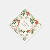 Vintage-Weihnachtsgrün-Muster Serviette (Ecke)