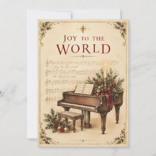 Vintage-Weihnachtsgruß im Stil klassischer Musik Karte