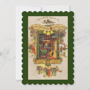 Vintage-Weihnachtsgruß-Party-Einladung Einladung