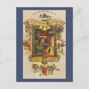 Vintage-Weihnachtsgruß-Postkarte Feiertagspostkarte