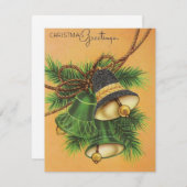 Vintage Weihnachtsgrüße Bells Feiertagskarte (Vorne/Hinten)
