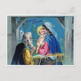 Vintage Weihnachtsgrüße der Krippe Feiertagspostkarte