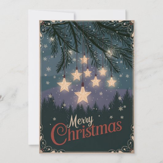 Vintage Weihnachtsgrüße Feiertagskarte (Vorderseite)