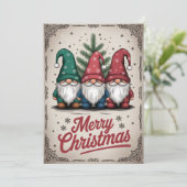 Vintage Weihnachtsgrüße Feiertagskarte (Stehend Vorderseite)