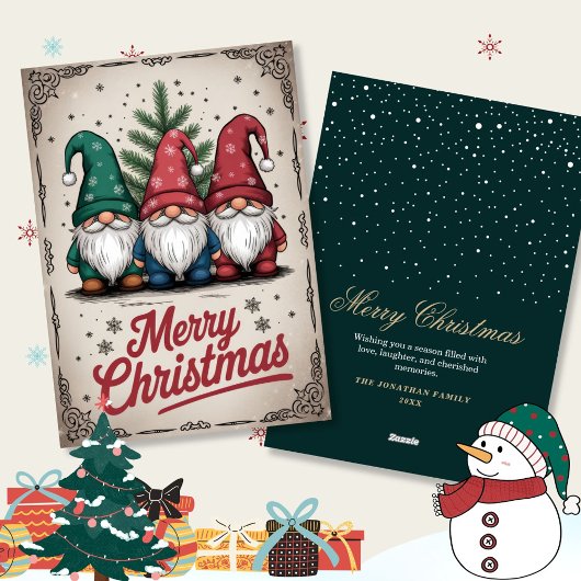 Vintage Weihnachtsgrüße Feiertagskarte