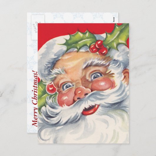 Vintage Weihnachtsgrüße Feiertagspostkarte (Vorne/Hinten)