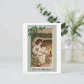 Vintage Weihnachtsgrüße Feiertagspostkarte (Stehend Vorderseite)