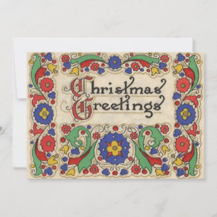 Vintage-Weihnachtsgrüße mit Umrandungseinladung Einladung