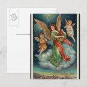 Vintage Weihnachtsgrüße Norwegens Feiertagspostkarte (Vorne/Hinten)