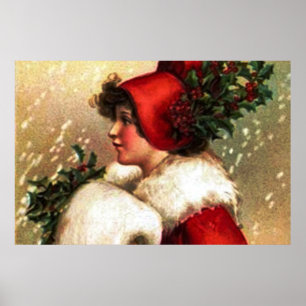 Vintage-Weihnachtsgrüße-Plakat Poster