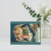 Vintage Weihnachtsgrüße Postkarte (Stehend Vorderseite)