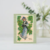 Vintage Weihnachtsgrüße Postkarte (Stehend Vorderseite)