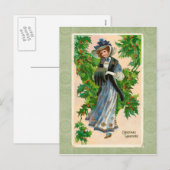 Vintage Weihnachtsgrüße Postkarte (Vorne/Hinten)