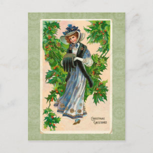 Vintage Weihnachtsgrüße Postkarte