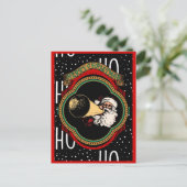 Vintage Weihnachtsgrüße Postkarte (Stehend Vorderseite)