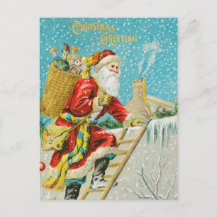 Vintage Weihnachtsgrüße Postkarte