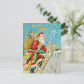 Vintage Weihnachtsgrüße Postkarte (Stehend Vorderseite)