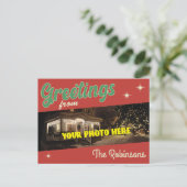 Vintage Weihnachtsgrüße Postkarte (Stehend Vorderseite)