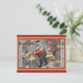 Vintage Weihnachtsgrüße Postkarte (Stehend Vorderseite)