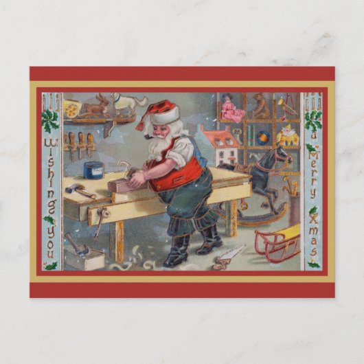 Vintage Weihnachtsgrüße Postkarte (Vorderseite)