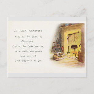 Vintage Weihnachtsgrüße Postkarte