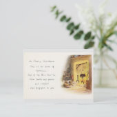 Vintage Weihnachtsgrüße Postkarte (Stehend Vorderseite)