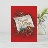 Vintage Weihnachtsgrüße Retro Weihnachten (Stehend Vorderseite)