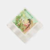 Vintage Weihnachtsgrüße Serviette (Ecke)