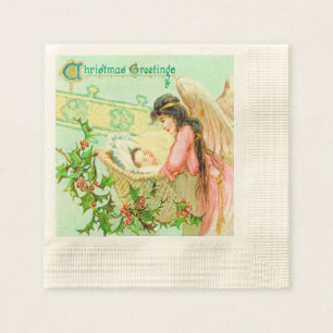 Vintage Weihnachtsgrüße Serviette