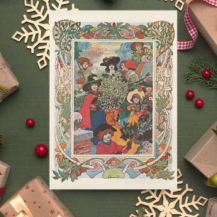 Vintage-Weihnachtsgrüße von Charles Robinson Feiertagskarte