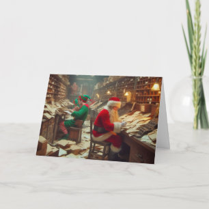 Vintage-Weihnachtsgrüße von Santa Claus Feiertagskarte