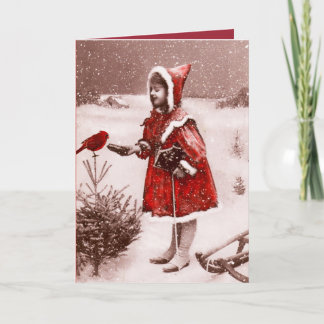 Vintage-Weihnachtsgrußkarte aus Frankreich Feiertagskarte
