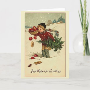 Vintage-Weihnachtsgrußkarte Feiertagskarte