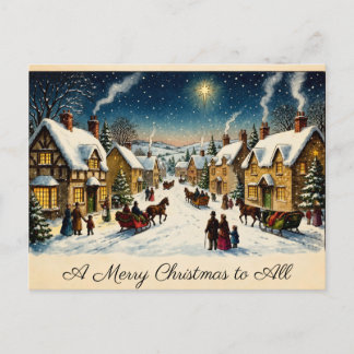 Vintage-Weihnachtsgrußkarte im viktorianischen Dor Postkarte