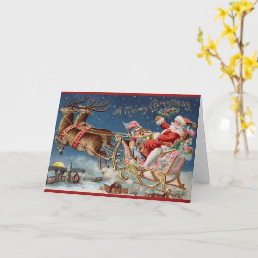 Vintage Weihnachtsgrüßkarte Karte (Gelbe Blume)